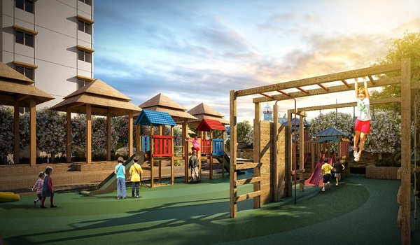 Children's play area render at Prestige Park Ridge
